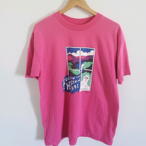 Hanes Tops - Vintage Mens Follow The Hudson 1991 Shirt XL